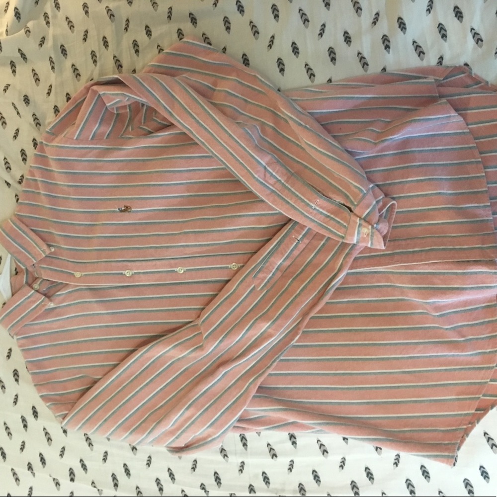 Pink polo striped long sleeve